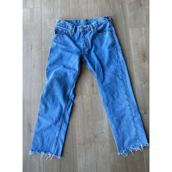 Levi's 511 Denim Size 30 X 32 Slim Fit Jeans Light Wash Frayed Hem - Picture 1 of 9